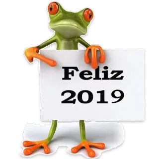😅 60437ff2 Feliz 2019 żaba, szczęśliwy, nowy rok, świętowanie, zwierzę telegram sticker