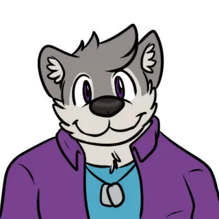 😃 aab5fdc7 เฟอร์รี่, มานุษยวิทยา, การ์ตูน, สุนัข, สัตว์, ตัวละคร telegram sticker