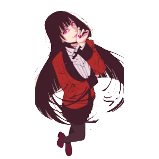 🤤 fd56d88a Yumeko Jabami Kakegurui Anime, Kakegurui, Yumeko Jabami, Gioco d'azzardo, Manga, Vestito rosso whatsapp sticker