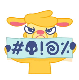 🤬 37217753 #!@% animal, lama, sticker, offensant, dessin animé telegram sticker