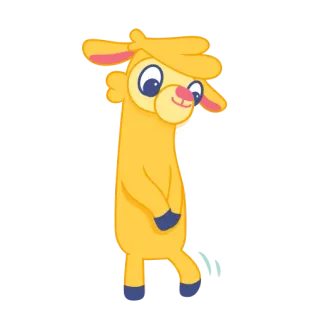 😌 544bef5d lama, mignon, animal, jaune, dessin animé, illustration, clipart telegram sticker