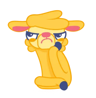🧐 b2925e10 lama, dessin animé, jaune, mignon, animal, illustration telegram sticker