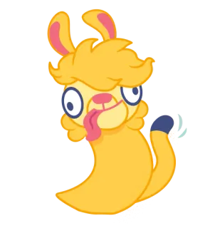 🤪 f8a7922f lama, dessin animé, animal, drôle, idiot, langue, mignon telegram sticker