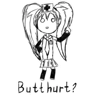 👌 4d6f5500 Butthurt? verpleegkundige, anime, cartoon, humor, vraag, stick figuur, illustratie telegram sticker
