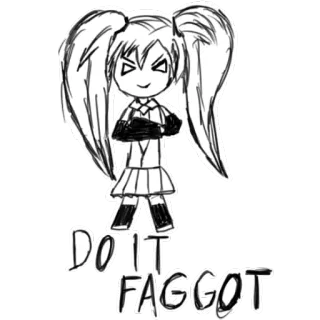 👌 d045be44 DO IT FAGGOT Anime, Beledigend, Cartoon, Schets, Scheldwoord, Tekst telegram sticker
