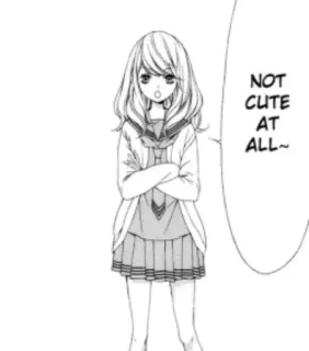 💕 10c3e268 NOT CUTE AT ALL~ 动漫, 漫画, 女孩, 校服, 可爱, 青少年 telegram sticker