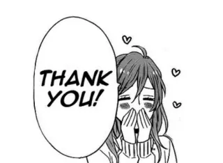 💿 9903d6d7 THANK YOU! 动漫, 漫画, 谢谢, 可爱, 女孩, 爱心, 问候 telegram sticker