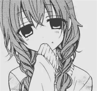 💧 ff9114e1 动漫, 漫画, 卡通, 女孩, 辫子, 毛衣 telegram sticker