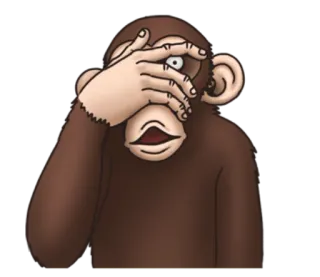 🙈 069eba71 猴子, 偷看, 动物, 卡通, 隐藏, 捂脸 telegram sticker