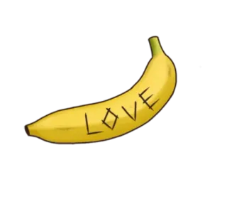 🍌 17de8dfc LOVE 香蕉, 爱, 水果, 贴纸 telegram sticker