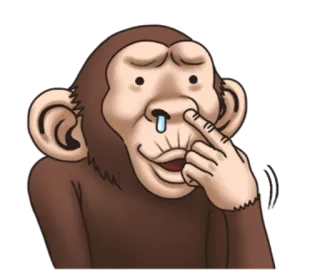 😪 2ffb6739 猴子, 挖鼻孔, 卡通, 动物 telegram sticker