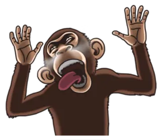 😶 42d000ba 猴子, 猿, 动物, 卡通, 搞笑 telegram sticker