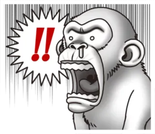 ‼ 934fa64c !! 猴子, 猿, 喊叫, 惊叹, 卡通, 动物 telegram sticker