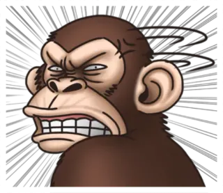 😠 aea3b832 生气, 猴子, 猿, 卡通, 表情 telegram sticker