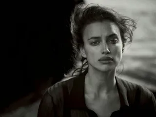 ☄ 6c44738e vrouw, model, portret, zwart-wit telegram sticker