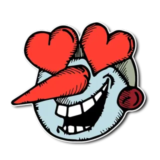 😍 e8279836 雪人, 爱心眼, 卡通, 冬天, 爱, 脸, 角色 telegram sticker