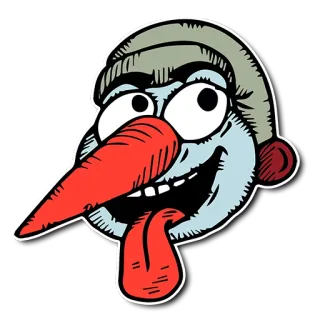 😋 f11c2b08 雪人, 冬天, 胡萝卜, 舌头, 帽子, 卡通, 插画, 雪 telegram sticker