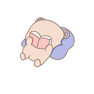 😑 7de3c5bc orso, leggere, libro, cartone animato, carino, animale telegram sticker