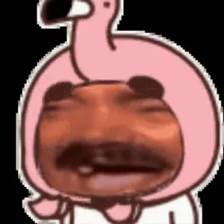 🌟 65c834f1 meme, divertente, fenicottero, costume, strano, faccia telegram sticker