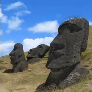 💀 76d7d7af Isola di Pasqua, Statue Moai, Cile, Polinesia, Archeologia, Scultura, Monumento telegram sticker