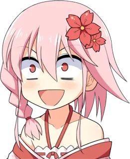 😀 6b37b724 anime, kreskówka, różowe włosy, kwiat wiśni, dziewczyna, szczęśliwa, słodki, radosny telegram sticker