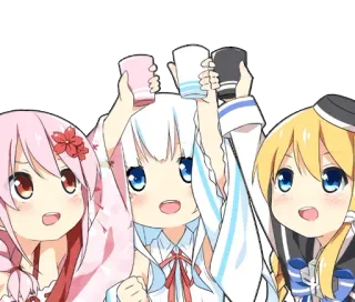 🍻 a8b37793 Dziewczyny anime, Kreskówka, Wiwat, Toast telegram sticker