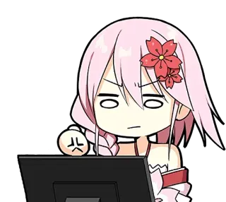 😤 c0a591b3 Anime, Chibi, Słodkie, Rozdrażniony, Naklejka telegram sticker