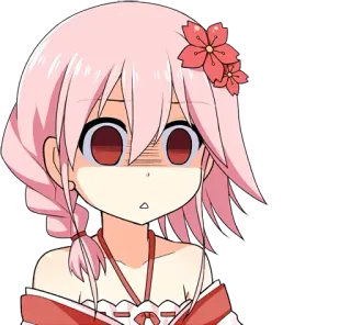 😱 d4c33bfa Anime, Manga, Dziewczyna, Różowe włosy, Sakura, Zszokowana, Zaskoczona, Słodka telegram sticker