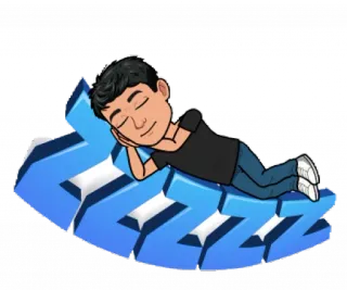 😴 10a25598 dormire, assonnato, cartoni animati, Bitmoji, zzzz, stanco whatsapp sticker