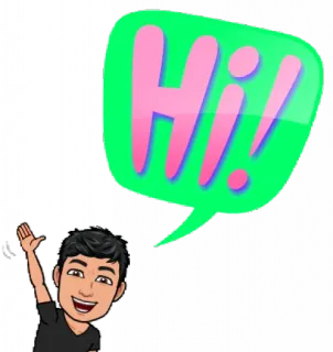 🙃 35859886 Hi! saluto, ciao, cartoni animati, amichevole, saluto whatsapp sticker