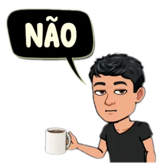 😒 48820948 NÃO no, disaccordo, negativo, ritratto, caffè whatsapp sticker