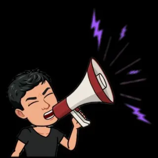 📢 49fbf9fb megafono, protesta, urlare, cartoni animati, comunicazione, forte whatsapp sticker