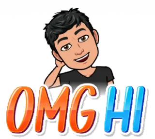 😍 5b28c720 OMG HI bitmoji, saluto, omg ciao, personaggio dei cartoni animati, avatar whatsapp sticker