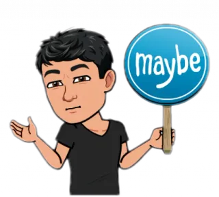 🤨 aa9d89e7 maybe forse, incerto, indeciso, scrollata spalle, domanda, cartone animato whatsapp sticker