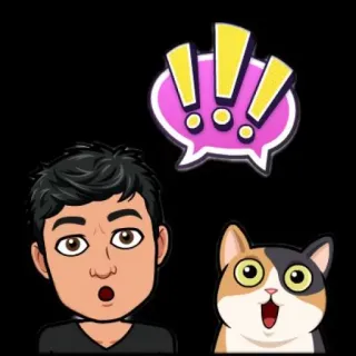🙀 b1398d1d Bitmoji, cartone animato, gatto, eccitato, sorpresa whatsapp sticker