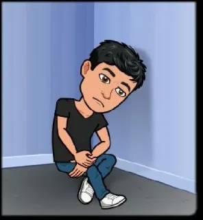 😞 b189c0f7 avatar, triste, arrabbiato, angolo, malinconia, Bitmoji whatsapp sticker