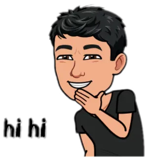 ☺️ d07e5c9c hi hi saluto, amichevole, cartone animato, Bitmoji whatsapp sticker