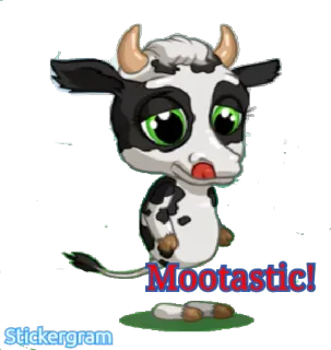 🐄 12d0ae34 Mootastic! 牛, かわいい, 動物, 漫画, モー, 面白い, ステッカー telegram sticker
