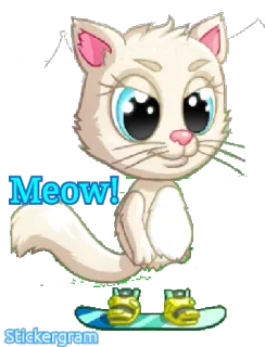 🐱 bcadefab Meow! 猫, 子猫, ニャー, 動物, 可愛い, ペット, スノーボード, 冬 telegram sticker
