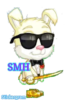😔 e4e4c568 SMH うさぎ, サングラス, タキシード, あきれ顔, やれやれ telegram sticker