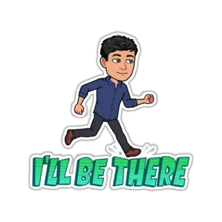 🏃‍♂ f271c446 I'LL BE THERE cartoon, running, bitmoji, i'll be there, promise, motivation telegram sticker