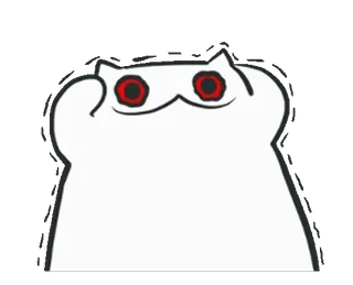 😨 7702fabb 猫, 表情包, 白色, 动物, 眼睛 telegram sticker