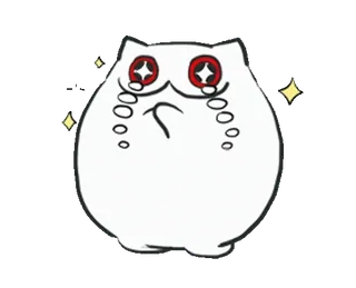 🤩 d8fd3ace 猫, 哭泣, 卡通, 贴纸, 闪亮, 白色 telegram sticker