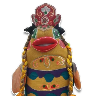 🐠 37a4f255 muñeca, figura, juguete, adorno, decoración, manualidad, arte popular telegram sticker