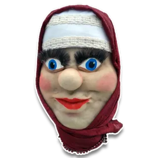 👴 38c510ca mujer, marioneta, muñeca, cara, tradicional, pañuelo, ojos, folclórico telegram sticker