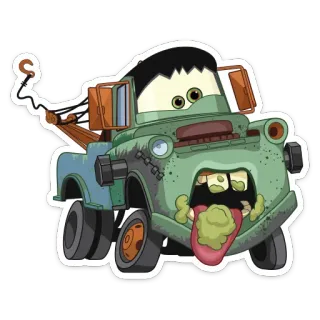🤮 03491a68 Mater Cars 애니메이션, 디즈니, 픽사, 자동차, 괴물, 좀비 telegram sticker