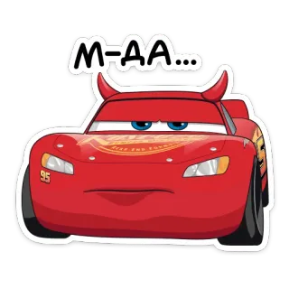 😒 321bf902 Lightning McQueen Cars M-AA... 라이트닝 맥퀸, 카, 만화, 악마 뿔, 애니메이션, 디즈니, 픽사, 빨간 자동차 telegram sticker