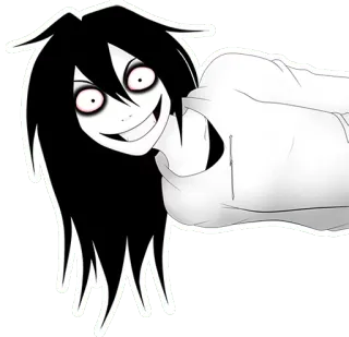 😁 c5cb249b Jeff the Killer siniestro, miedo, terror, asesino, jeff, sonriente, personaje, monstruo telegram sticker