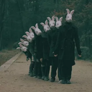 🖤 5c2b47f7 coniglio, spaventoso, inquietante, maschera, oscuro telegram sticker
