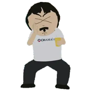 🇺🇸 54da2fa7 Randy Marsh South Park OBAMA '08 Dibujos animados, Comedia, South Park, Humor político, Animación telegram sticker